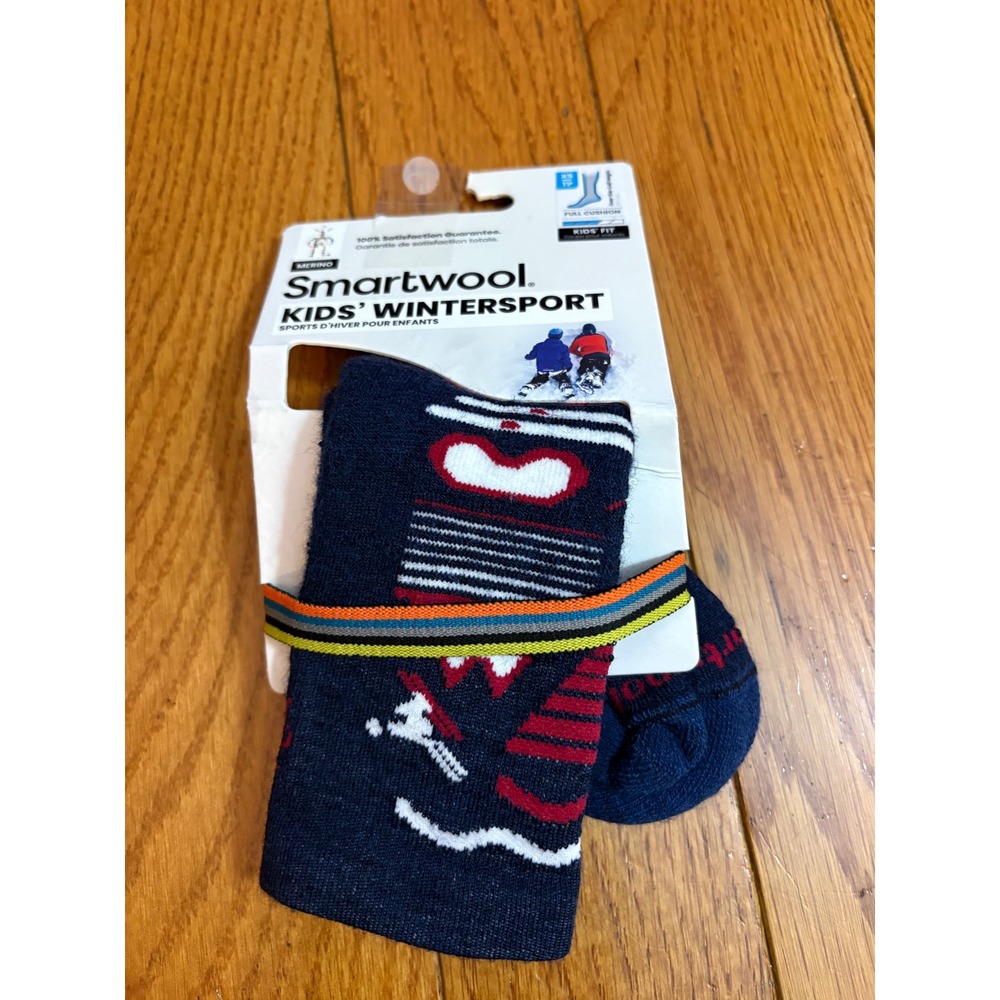 Smartwool Kids Wintersport Merino Wool Full Cushion Ski Socks Navy Blue XS‎ NEW